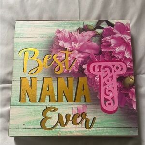 Best Nana Ever Floral Wall Art